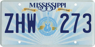 MS license plate ZHW273