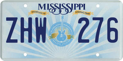 MS license plate ZHW276