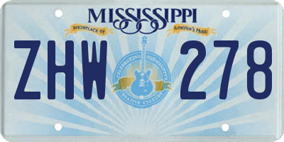 MS license plate ZHW278