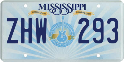 MS license plate ZHW293