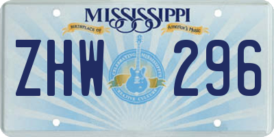 MS license plate ZHW296