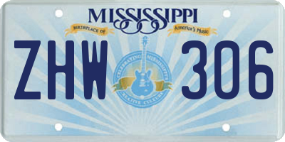 MS license plate ZHW306
