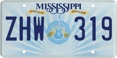 MS license plate ZHW319