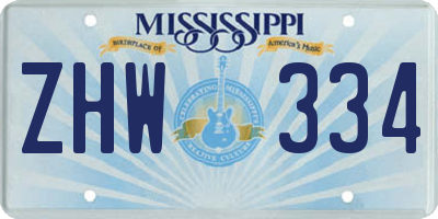 MS license plate ZHW334