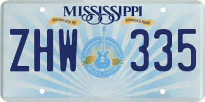 MS license plate ZHW335