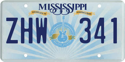 MS license plate ZHW341
