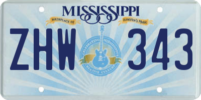 MS license plate ZHW343
