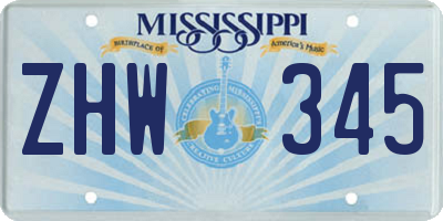 MS license plate ZHW345