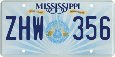 MS license plate ZHW356