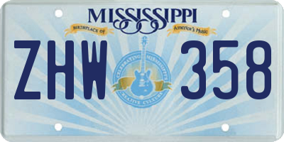 MS license plate ZHW358