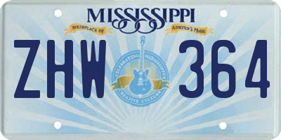 MS license plate ZHW364