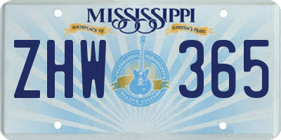 MS license plate ZHW365