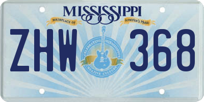 MS license plate ZHW368