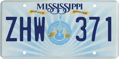 MS license plate ZHW371