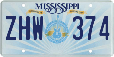 MS license plate ZHW374