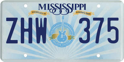 MS license plate ZHW375