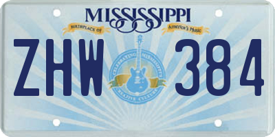 MS license plate ZHW384