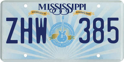 MS license plate ZHW385