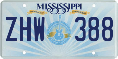 MS license plate ZHW388
