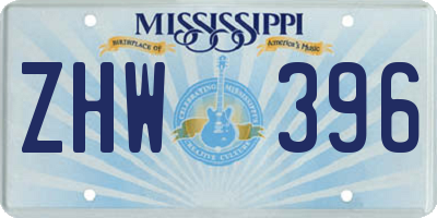 MS license plate ZHW396