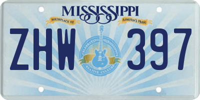 MS license plate ZHW397