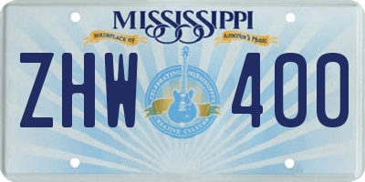 MS license plate ZHW400
