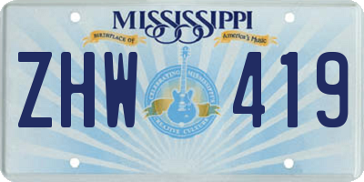 MS license plate ZHW419