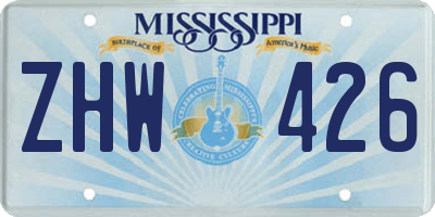 MS license plate ZHW426
