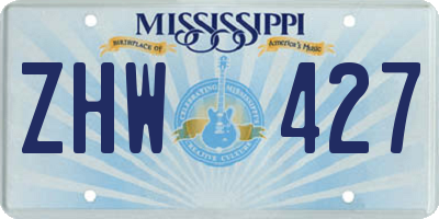 MS license plate ZHW427