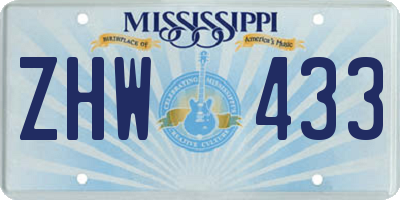 MS license plate ZHW433