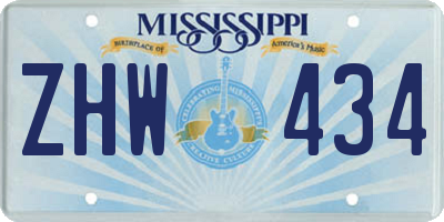MS license plate ZHW434