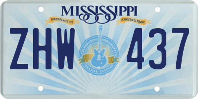 MS license plate ZHW437