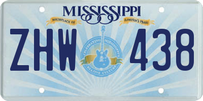 MS license plate ZHW438