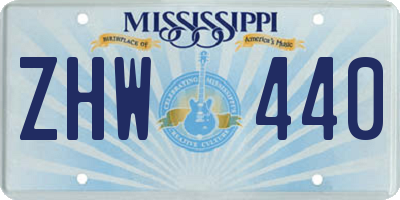 MS license plate ZHW440