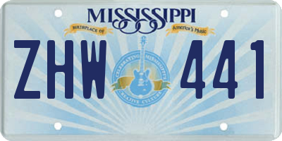MS license plate ZHW441
