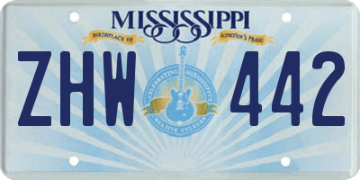 MS license plate ZHW442