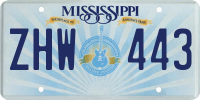 MS license plate ZHW443
