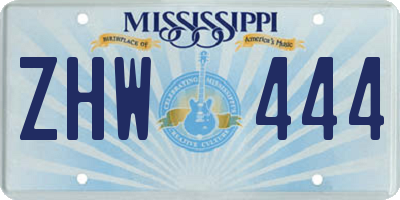 MS license plate ZHW444