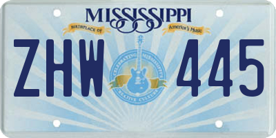 MS license plate ZHW445