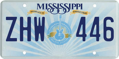 MS license plate ZHW446