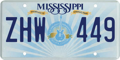 MS license plate ZHW449
