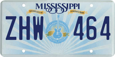 MS license plate ZHW464