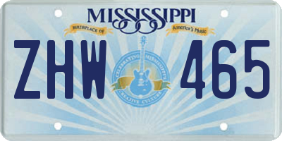 MS license plate ZHW465