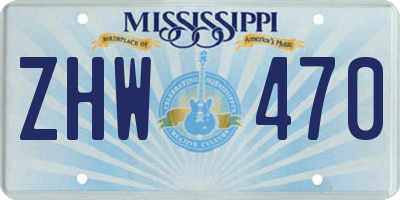 MS license plate ZHW470