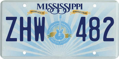 MS license plate ZHW482