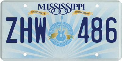 MS license plate ZHW486