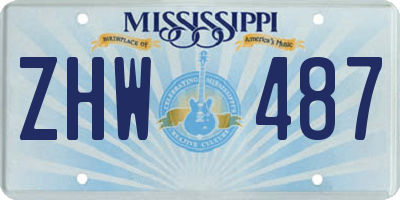MS license plate ZHW487