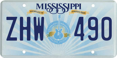 MS license plate ZHW490