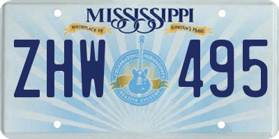 MS license plate ZHW495