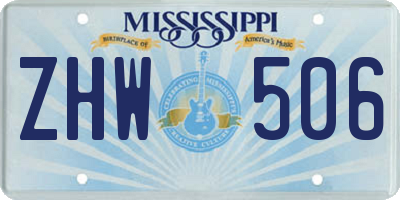 MS license plate ZHW506